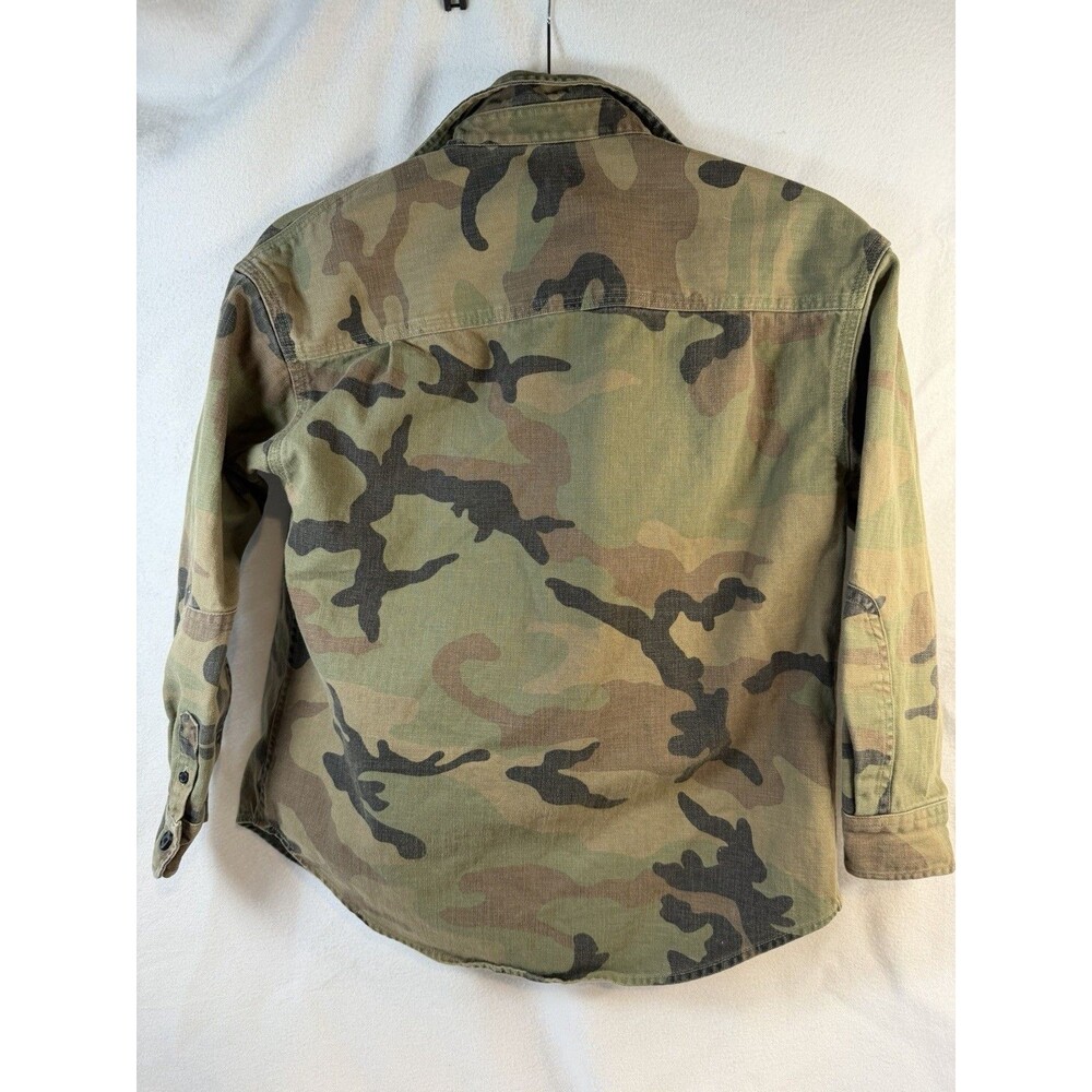 Gap Kids Boys L 10 Camo Utility Shirt Long Sleeve Button Up Cotton Military - Picture 5 of 5